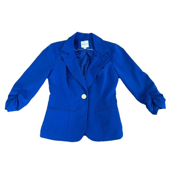 Women's Royal Blue Single-Button Size Small Blazer Classic Old Money Formal - Picture 1 of 4